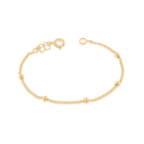 PULSEIRA INFANTIL BANHADA A OURO 18K COM BOLAS