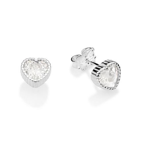 BRINCO SOLITÁRIO COM ZIRCÔNIAS DE PRATA MACIÇA 925