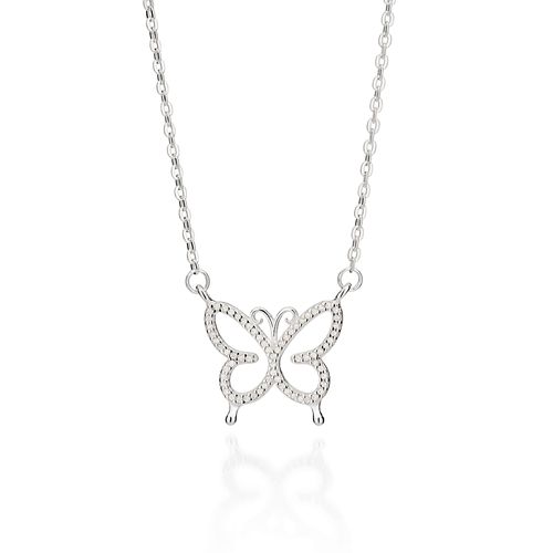 GARGANTILHA BORBOLETA DE PRATA 925 COM ZIRCÔNIAS