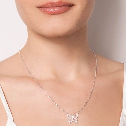 GARGANTILHA BORBOLETA DE PRATA 925 COM ZIRCÔNIAS