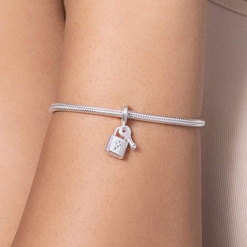 BERLOQUE CADEADO COM CHAVE DE PRATA MACIÇA 925