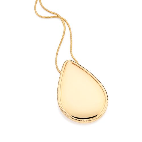 MAXI PINGENTE GOTA LISO BANHADO A OURO 18K