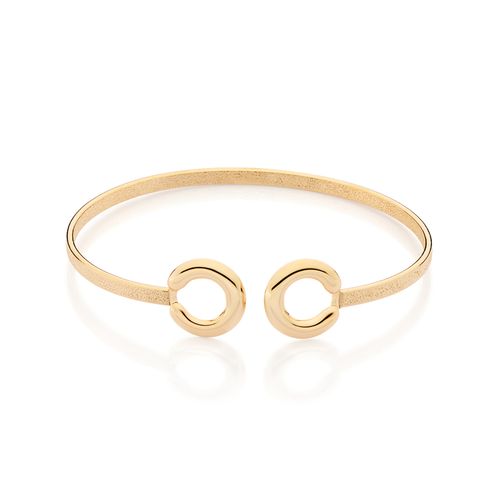 BRACELETE FERRADURA FOSCO BANHADO A OURO 18K