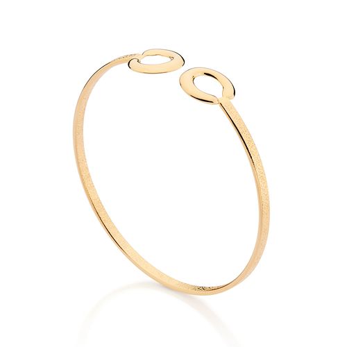 BRACELETE FERRADURA FOSCO BANHADO A OURO 18K