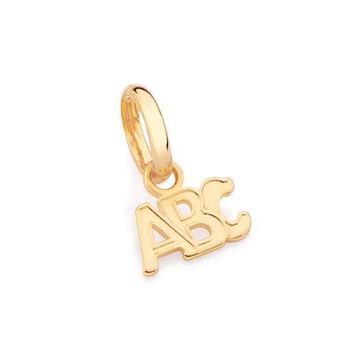 PINGENTE ABC BANHADO A OURO 18K