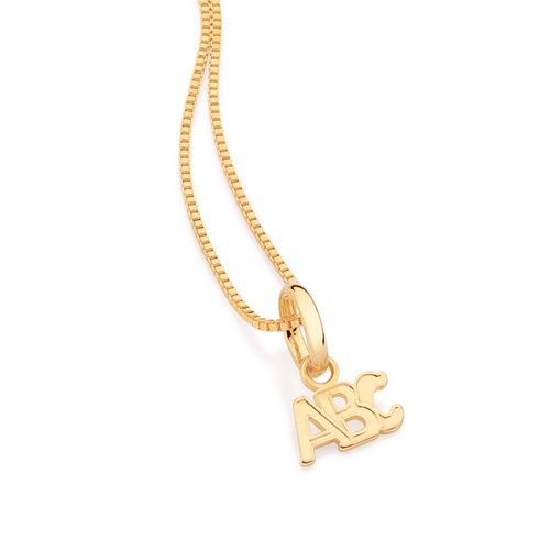 PINGENTE ABC BANHADO A OURO 18K