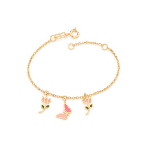 PULSEIRA INFANTIL BANHADA  A OURO 18K COM APLICAÇÃO DE RESINA