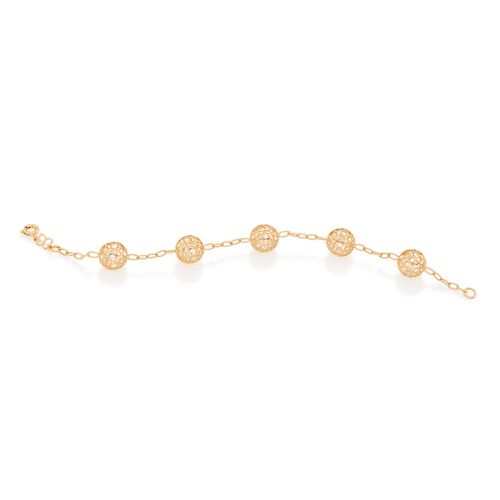 PULSEIRA BANHADA A OURO 18K COM GLOBOS