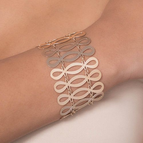 PULSEIRA COM ELOS ENTRELAÇADOS BANHADA A OURO 18K