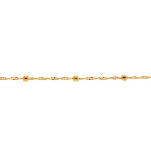 PULSEIRA COM ESFERAS BANHADA A OURO 18K