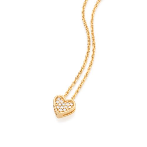 GARGANTILHA BANHADA A OURO 18K COM PINGENTE CORAÇÃO