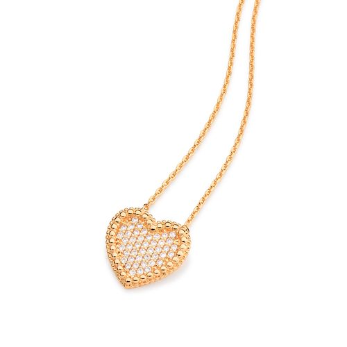 GARGANTILHA BANHADA A OURO 18K COM CORAÇÃO CRAVEJADO POR ZIRCÔNIAS
