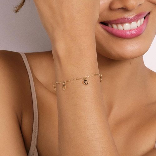 PULSEIRA CORAÇÕES BANHADA A OURO 18K