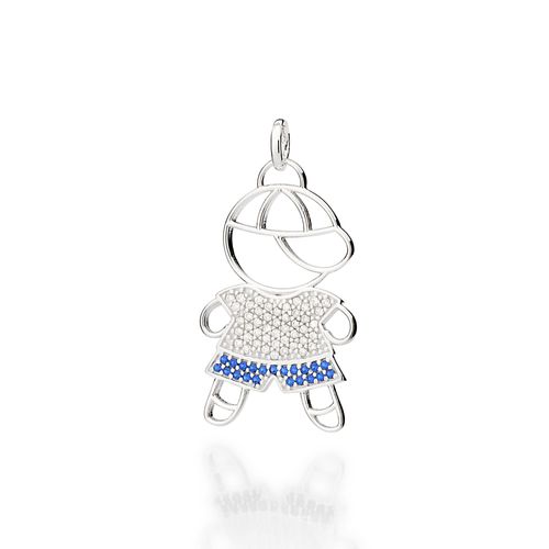 PINGENTE DE PRATA 925 MENINO COM ZIRCÔNIAS