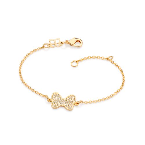 PULSEIRA LAÇO DA MINNIE BANHADA A OURO 18K COM ZIRCÔNIAS