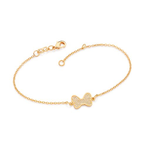 PULSEIRA LAÇO DA MINNIE BANHADA A OURO 18K COM ZIRCÔNIAS
