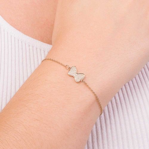 PULSEIRA LAÇO DA MINNIE BANHADA A OURO 18K COM ZIRCÔNIAS