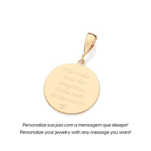 MEDALHA BORBOLETAS PERSONALIZÁVEL BANHADA A OURO 18K