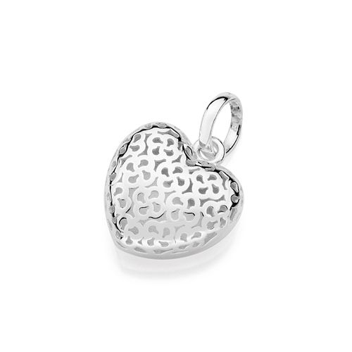 PINGENTE CORAÇÃO BOJUDO DE PRATA MACIÇA 925