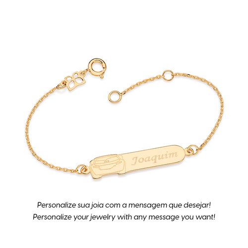 PULSEIRA RELÂMPAGO MCQUEEN PERSONALIZÁVEL BANHADA A OURO 18K