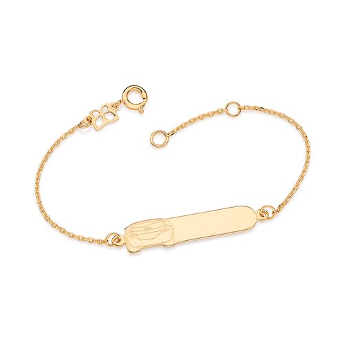 PULSEIRA RELÂMPAGO MCQUEEN PERSONALIZÁVEL BANHADA A OURO 18K