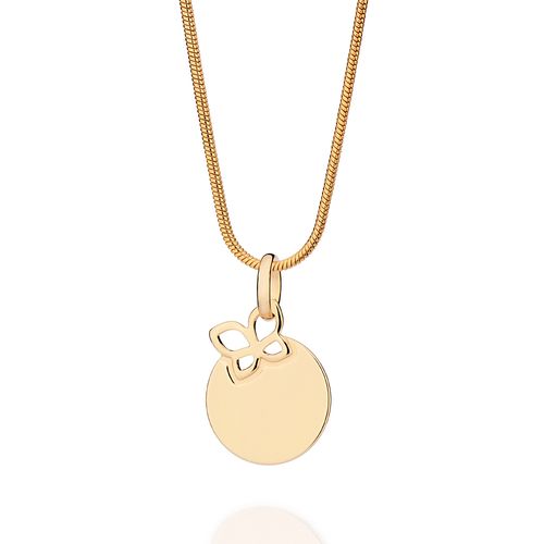 PINGENTE PERSONALIZÁVEL COM LOGO ROMMANEL VAZADO BANHADO A OURO 18K