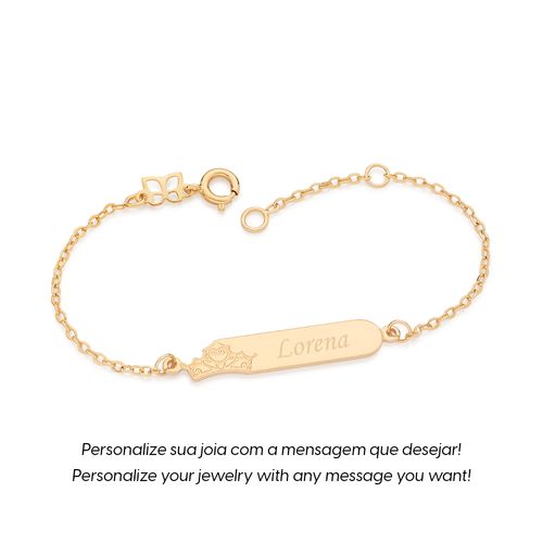 PULSEIRA PERSONALIZÁVEL COROA DA PRINCESA ARIEL BANHADA A OURO 18K