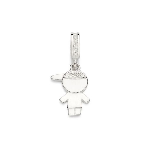 BERLOQUE DE PRATA 925 MENINO PENDURADO COM ZIRCÔNIAS