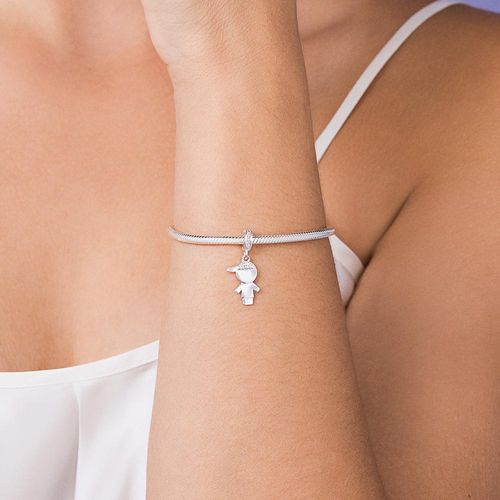 BERLOQUE DE PRATA 925 MENINO PENDURADO COM ZIRCÔNIAS