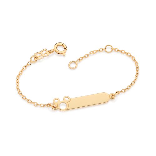 PULSEIRA MICKEY BABY PERSONALIZÁVEL BANHADA A OURO 18K