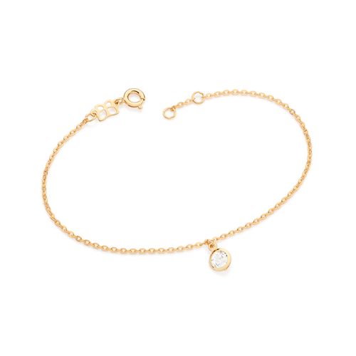 PULSEIRA BANHADA A OURO 18K COM ZIRCÔNIA PENDURADA