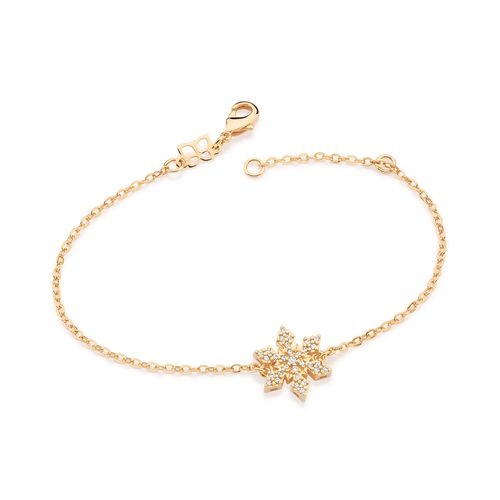 PULSEIRA COM PINGENTE FLOCO DE NEVE BANHADA A OURO 18K COM ZIRCÔNIAS