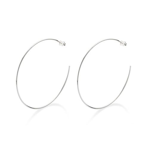 BRINCO MEIA ARGOLA DE PRATA 925