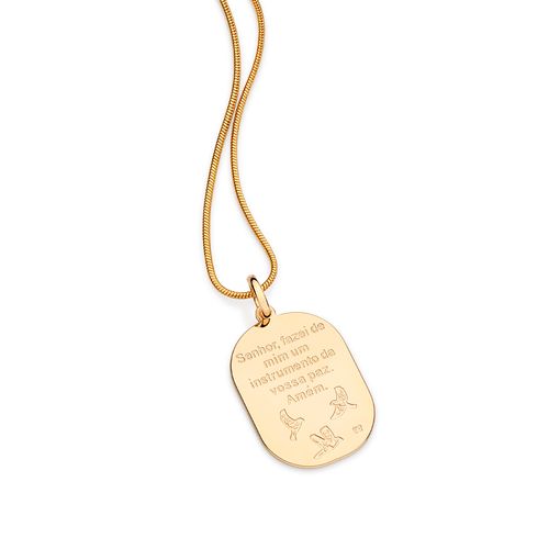 MEDALHA SÃO FRANCISCO BANHADA A OURO 18K