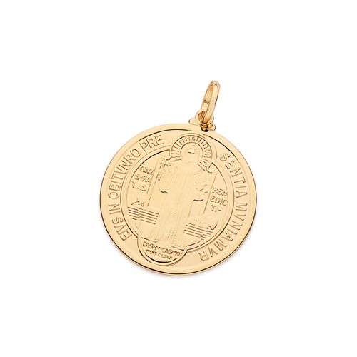PINGENTE MEDALHA DE SÃO BENTO BANHADO A OURO 18K