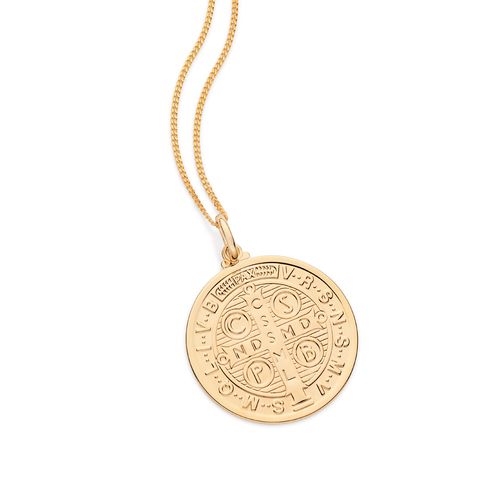 PINGENTE MEDALHA DE SÃO BENTO BANHADO A OURO 18K