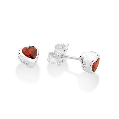 BRINCO SOLITÁRIO CORAÇÃO DE PRATA MACIÇA 925 COM ZIRCÔNIA