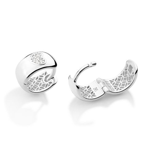 BRINCO ARGOLA DE PRATA 925 COM ZIRCÔNIAS