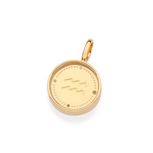 PINGENTE SIGNO AQUÁRIO BANHADO A OURO 18K