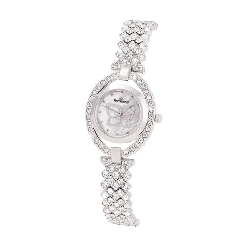 RELÓGIO ANÁLOGICO SOCIAL PRATA COM CRISTAIS