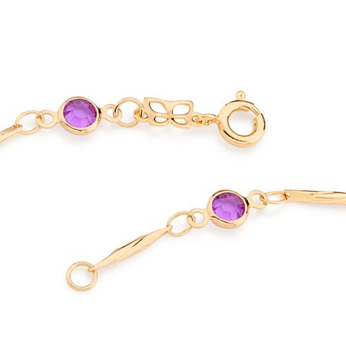 TORNOZELEIRA BANHADA A OURO 18K COM CRISTAIS REDONDOS