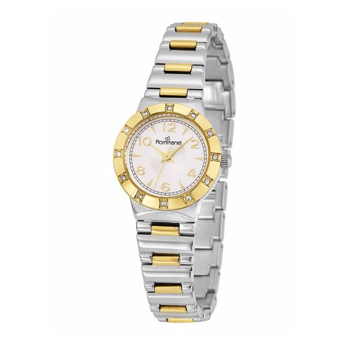 RELÓGIO ANALÓGICO SOCIAL MISTO PRATA COM DOURADO