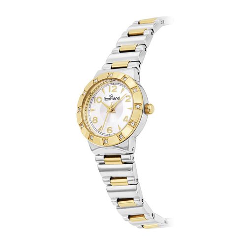 RELÓGIO ANALÓGICO SOCIAL MISTO PRATA COM DOURADO