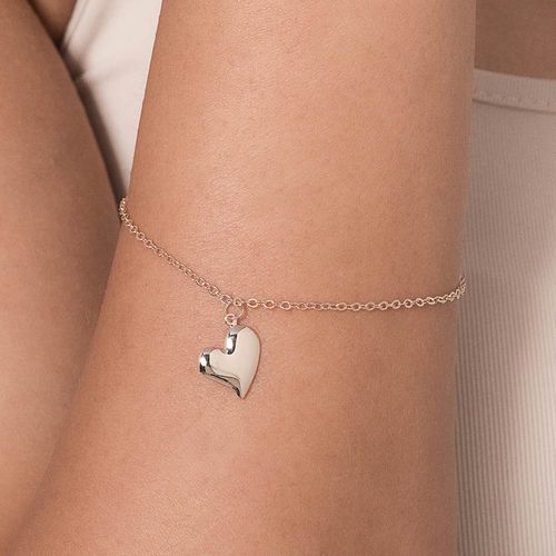 PULSEIRA COM PINGENTE DE CORAÇÃO BANHADA A OURO 18K