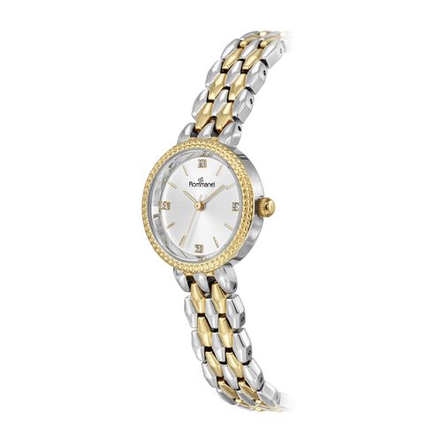 RELÓGIO ANALÓGICO SOCIAL MISTO PRATA COM DOURADO