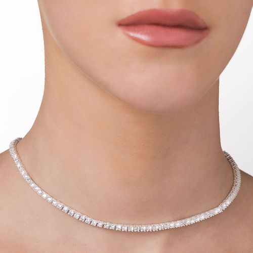 GARGANTILHA RIVIERA DE PRATA MACIÇA 925 COM ZIRCÔNIAS