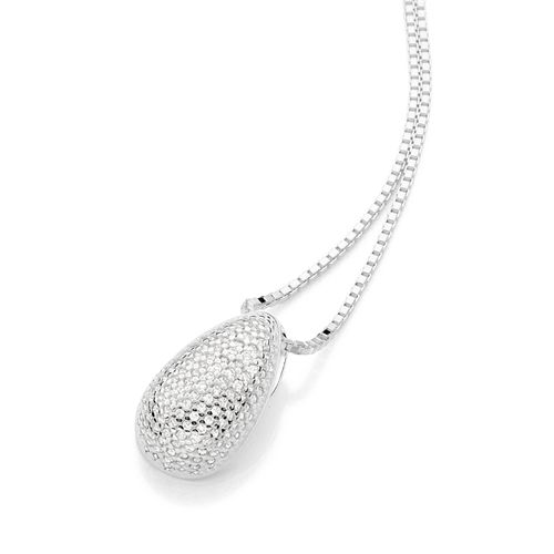 PINGENTE GOTA DE PRATA MACIÇA 925 COM ZIRCÔNIAS