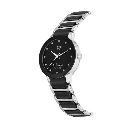 RELÓGIO ANALÓGICO SOCIAL PRETO COM PRATA