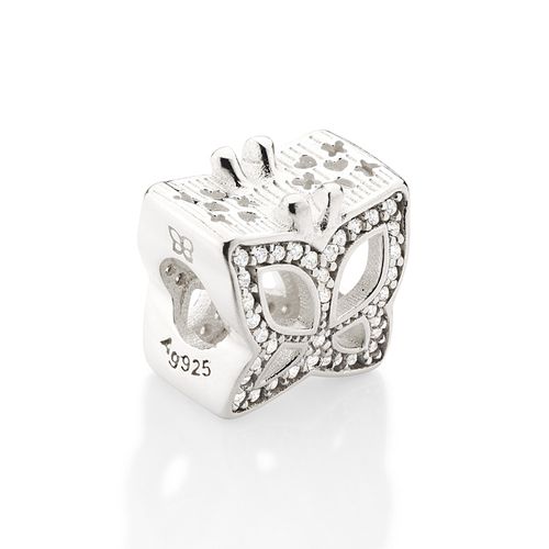 BERLOQUE PASSANTE BORBOLETA DE PRATA 925 COM ZIRCÔNIAS