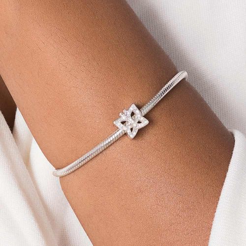 BERLOQUE PASSANTE BORBOLETA DE PRATA 925 COM ZIRCÔNIAS